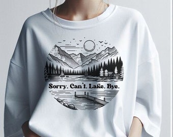 Lake Trendy Shirt PNG: Summer T-Shirt Design (Digital Download)