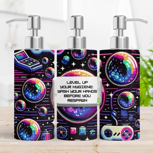 Gamer Soap Dispenser Design Soap wrap - Gamer Respawn Wash Your hands - Soap Design for sublimation - Digital - Kids Soap