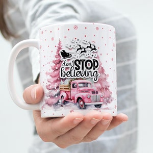 Christmas Mug Favorite Don't Stop Believing 15oz Coffee mug Fall Wrap 15oz Wrap PNG Sublimation PNG wrap Tumbler 15oz Holiday Mug
