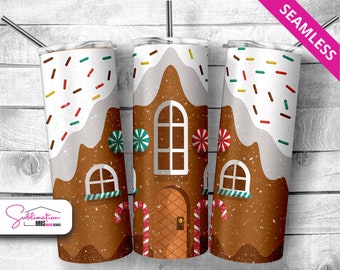 Ontwerp van Gingerbread House-beker: kerstmis 20oz magere beker (digitale download)