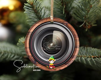 Adorno navideño con cámara de vigilancia de elfo PNG (digital)