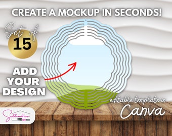 CANVA Mockup Wind Spinner Templates SET OF 15 - Neutral Edition Canva