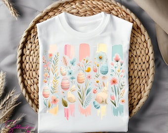 Trendy Easter Floral PNG: Teacher Spring T-Shirt Design
