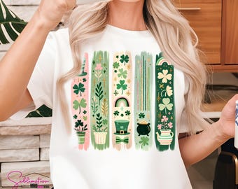 St Patrick's Day T-shirt PNG: Brush Stroke Clipart (Digital Download)