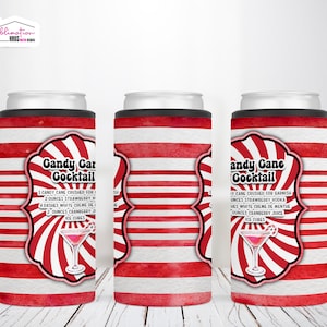 4 in 1 Can cooler Candy Cane can cooler