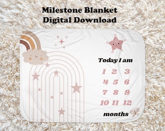 Boho Baby Meilenstein Decke: Wachstumstracker (Digitaler Download)