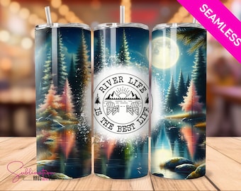 Kubek River Life 20oz Skinny Tumbler z nadrukiem sublimacyjnym (pobranie cyfrowe)