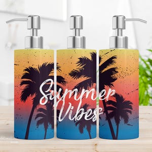Summer Vibes Dispenser Design Soap Summer Soap Design for sublimation - Sunset, Beautiful Soap Dispenser PNG Digital Download