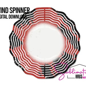 Spinner à vent PNG Wind Spinner Designs ROUGE et noir pour sublimation Spinner à vent PNG - Téléchargement numérique
