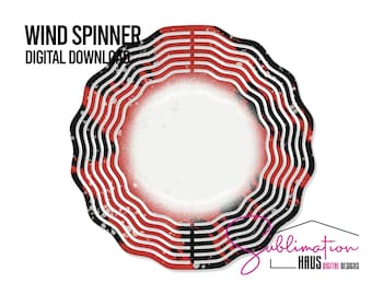 Wind Spinner PNG Wind Spinner Designs RED and Black Spinner for Sublimation Wind Spinner PNG Download - Digital Download