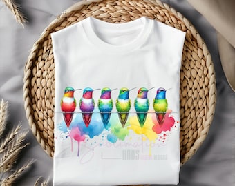 Clipart aquarel kolibrie: afdrukbare muurkunst (digitale download)