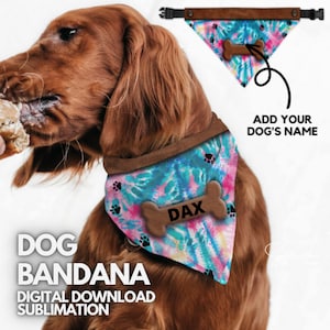 Pet Bandana Dog Bandana Sublimation Pet Scarf PNG Funny Dog Bandana Add a name