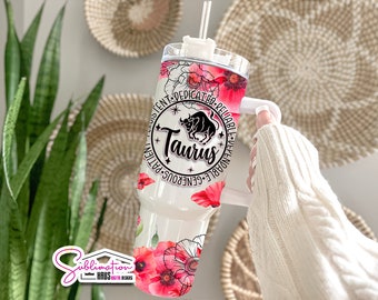 Envoltorio para vaso de 40 oz del zodiaco Tauro: Plantilla de sublimación (PNG)