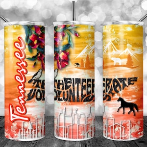 Tennessee State 20oz wrap, 20oz Skinny Tumbler Sublimation Design, PNG File Digital Download, Travel, State Tumbler - Tennessee
