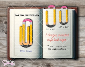 Teacher Gift Paperclip PNG, Pencil Design Paperclip Design for Sublimation, Creative Gift for Teachers, Classroom Supplies, Paperclip