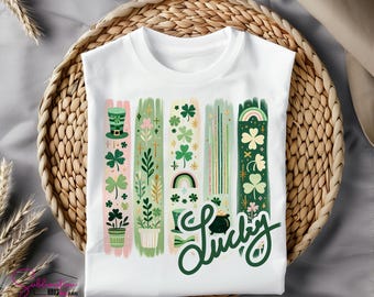 St Patrick's Day Brush Stroke Clipart: Lucky Design (Digital Download)