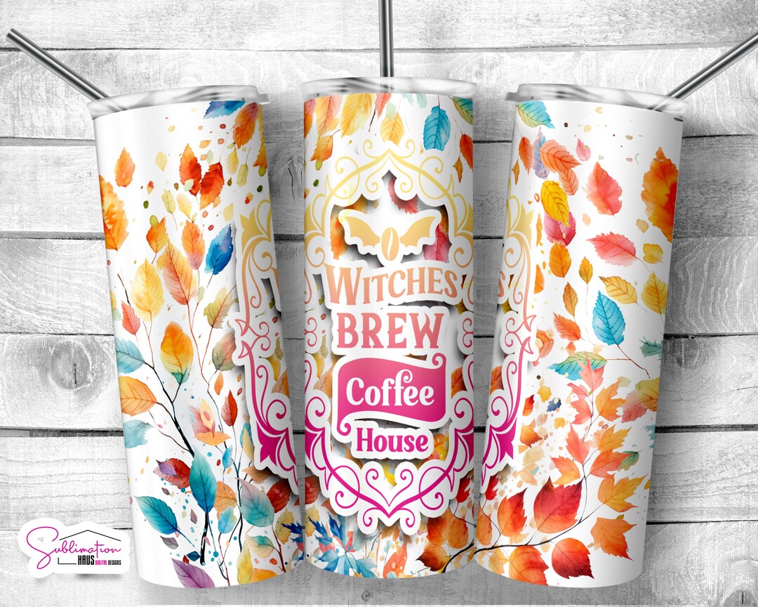 Halloween Coffee Tumbler Wrap: Fall Leaves 20oz PNG (digital Download ...