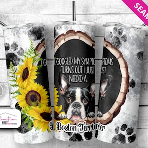 Dog Tumbler, Boston Terrier Dog Tumbler 20oz Skinny Tumbler Sublimation Design Template Tumbler Design Download Boston Terrier 20oz wrap