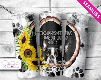 Kubek z nadrukiem sublimacyjnym Boston Terrier 20 uncji (pobranie cyfrowe)