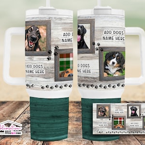Dog Photo Frame 40oz Wrap  40 oz Tumbler Wrap Template PNG 40 oz Skinny Tumbler Sublimation 40oz wrap - 4 photo frames, dog photo tumbler
