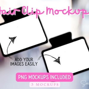 Hair Clip Mockup Template Small - Set of 5 - Hair claw PNG, Hair Claw Sublimation, Hair Clip PNG, digital download