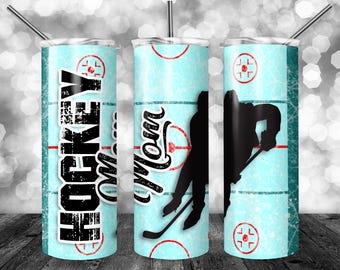 Diseño de sublimación para vaso de 20 oz de Hockey Mom (descarga digital PNG)