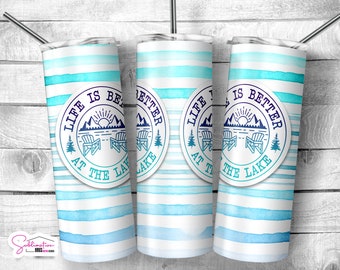 Lake Life Tumbler Design: Sassy Summer 20oz Skinny Template (Digital Download)