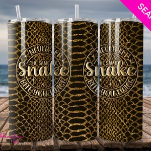Snake Tumbler, Snake wrap  20 oz Skinny Tumbler Wrap, Seamless Tumbler Template - PNG Digital Download - Never Let the Snake Bite you