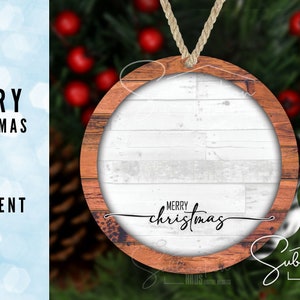 Round Christmas Ornament, Sublimation Holiday Ornament, Round PNG Ornament for Holiday Gifts 3D wood Ornament