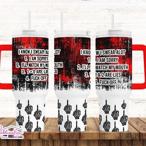 Sarcastic Sweary 40oz Wrap Watercolor 40 oz Tumbler Wrap Template PNG 40 oz Skinny Tumbler Sublimation Pigs 40oz wrap