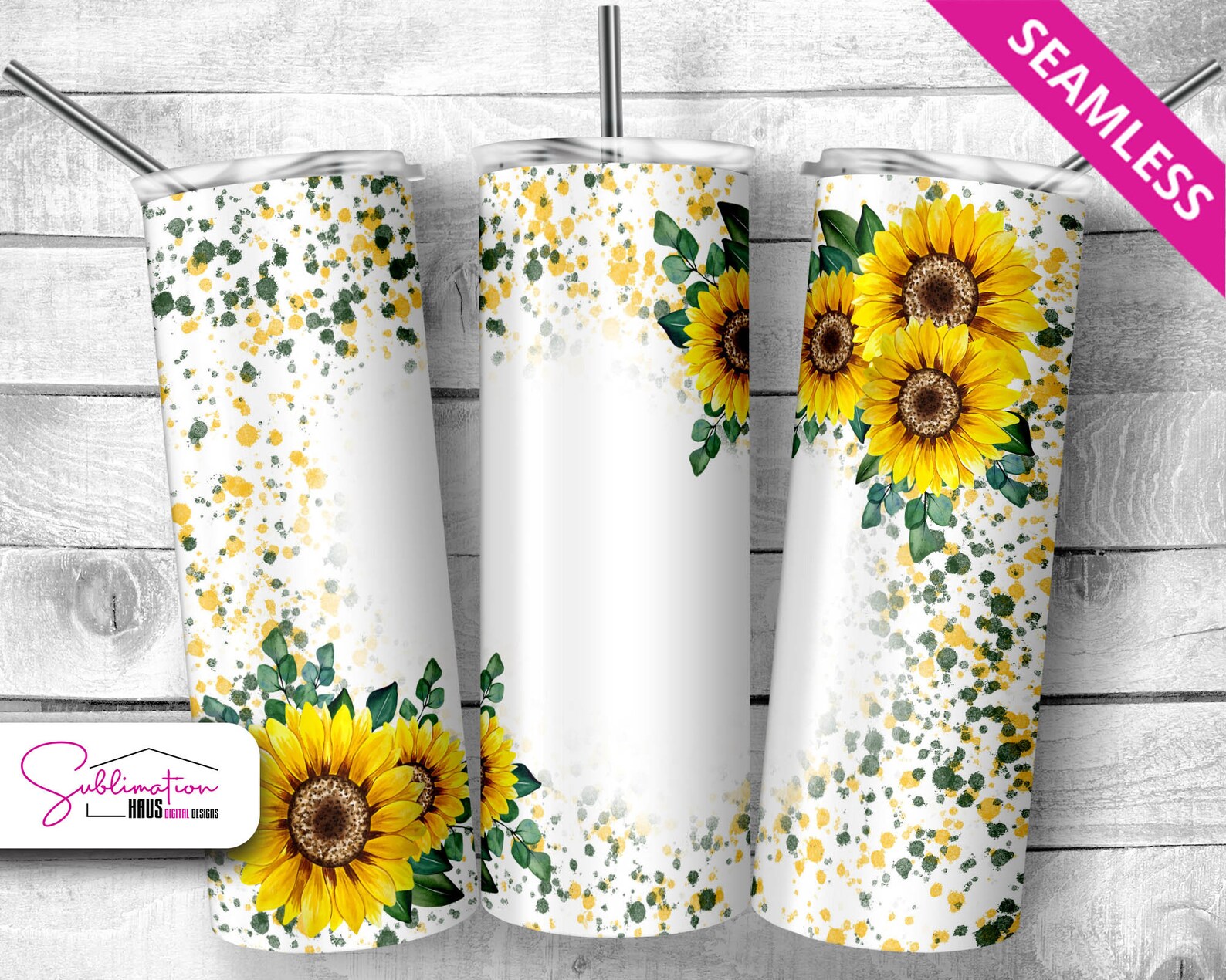 Sunflower Tumbler Sunflower Wrap 20 Oz Skinny Tumbler Wrap - Etsy
