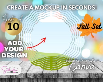 CANVA Mockup Wind Spinner Szablony ZESTAW 10 - Edycja Jesienna Canva