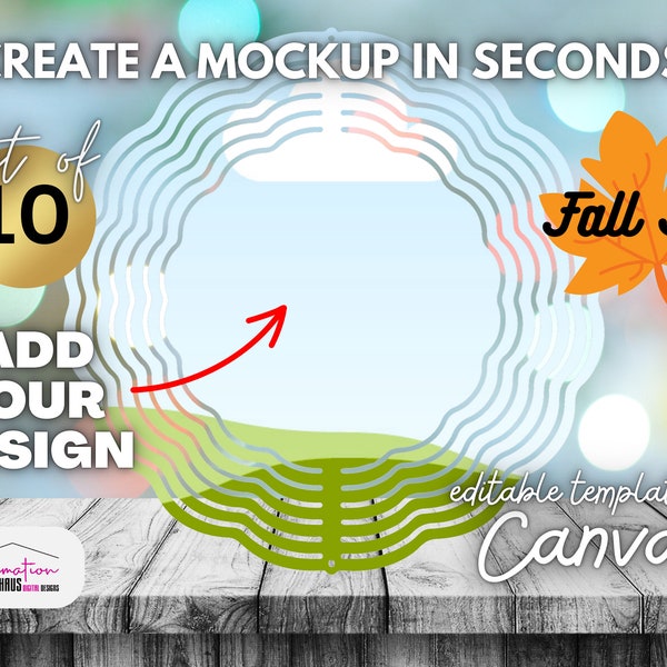 CANVA Mockup Wind Spinner Templates SET OF 10 - Fall Edition Canva