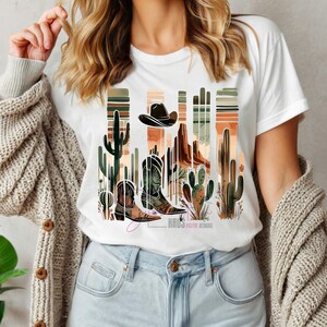 Summer Western PNG T-Shirt - Brush Stroke Clipart - Western Boho - Digital Download - Stroke PNG - Trending T-shirt