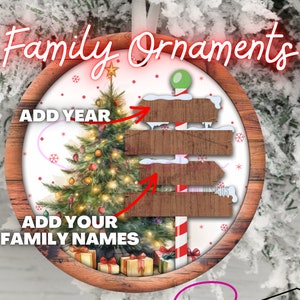 Christmas Ornament North Pole Ornament Christmas, Holiday Ornament Sublimation Ornament personalized North Pole Sign Add Names 4 Signs