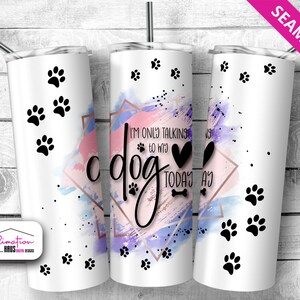 Bicchiere da 20 once con design a sublimazione a forma di cane divertente (download PNG)