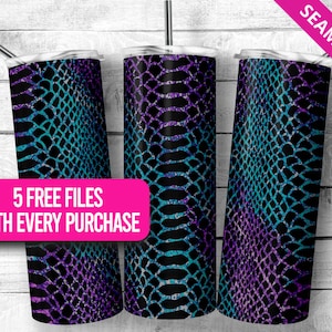 Snake Tumbler, Snake wrap  20 oz Skinny Tumbler Wrap, Seamless Tumbler Template - PNG Digital Download