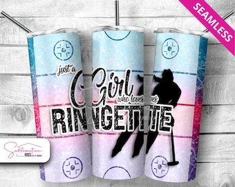 Ringette Tumbler Sublimation Tumbler Designs, Ringette 20oz Skinny Tumbler Wrap Template - PNG Digital Download Skinny Tumbler Sublimation