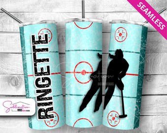 Ringette Tumbler Sublimation Design: Hockey 20oz Skinny Wrap (Digital Download)