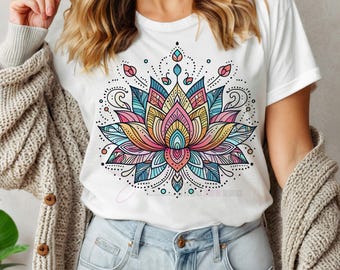 Watercolor Lotus PNG: Floral Clipart, Sublimation Design (Digital Download)