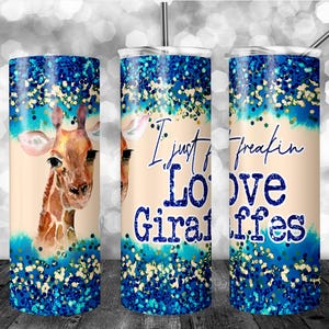 Tazza con motivo giraffa: "Amo le giraffe", 20 oz, stampa a sublimazione (download digitale)