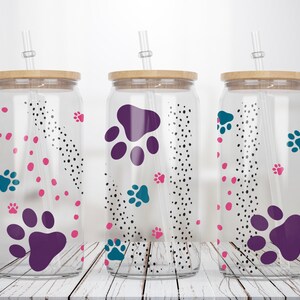Glass Can Wrap Dog Prints