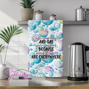 Funny Kitchen Towel PNG - Instant Digital Download - Cute Kitchen Decor Sublimation Design Sublimation Design - Digital Download Jesus Towel