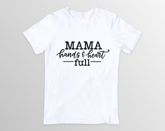 Mama Hands & Heart Muttertag T-Shirt Design PNG und SVG Datei