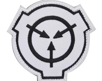 White SCP Logo Velcro Hook Patch