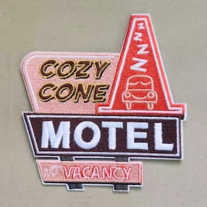 Cozy Cone Motel Cars Radiator Springs Sign Iron On Patch