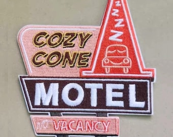 Cozy Cone Motel Cars Radiator Springs Sign Iron On Patch