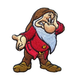 Broderad stryklapp med dvärgmotiv