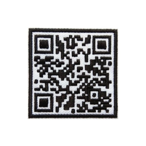 Patch thermocollant brodé QR Code Rickroll