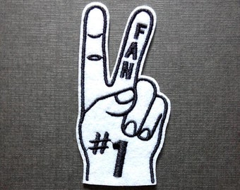 Number One Hand Sign Iron On Patch